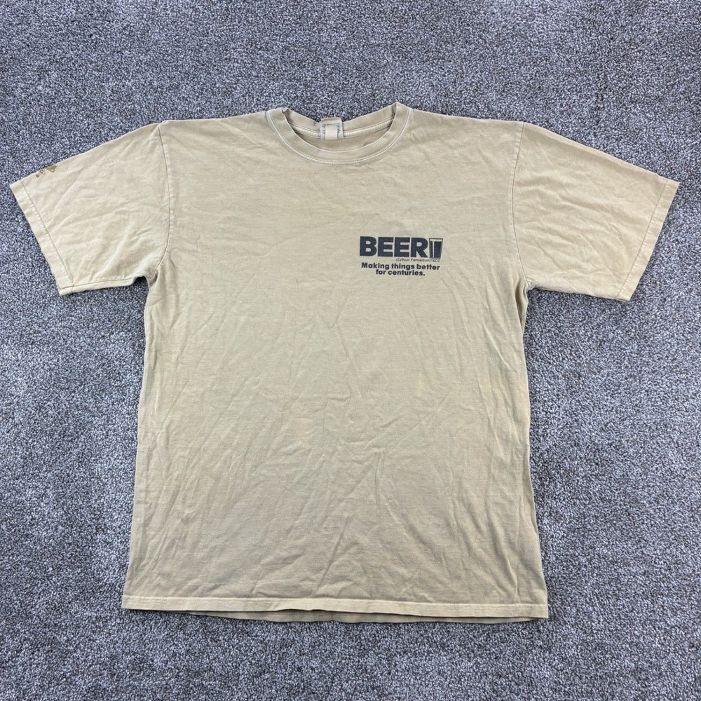Vintage Crazy Shirts Beer Shirt Mens Large Yellow Hawaii Beer‎ Dyed Ask Doctor